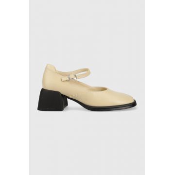Vagabond pantofi de piele ANSIE culoarea bej, cu toc drept, 5445.201.32