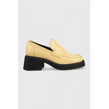 Vagabond pantofi de piele DORAH femei, culoarea galben, cu toc drept, 5542.001.15