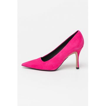 Pantofi din piele intoarsa cu toc stiletto inalt Code