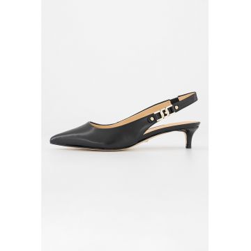 Pantofi slingback de piele cu toc inalt