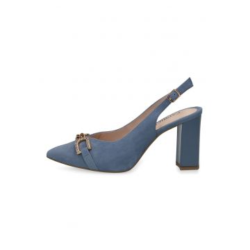 Pantofi slingback de piele intoarsa