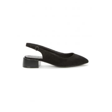 Pantofi slingback din piele intoarsa ecologica