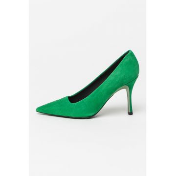 Pantofi stiletto de piele intoarsa cu varf ascutit Code