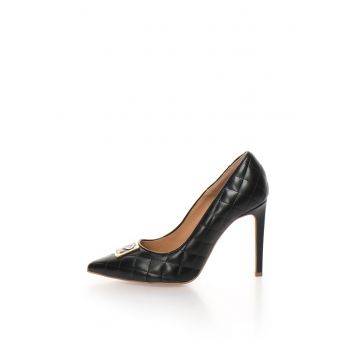 Pantofi stiletto negri matlasati