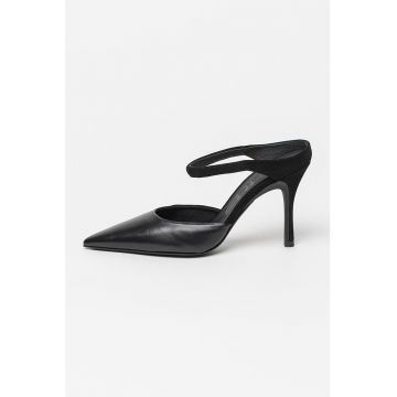 Pantofi slingback din piele si piele intoarsa Code