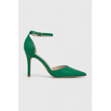 Answear Lab pantofi cu toc culoarea verde