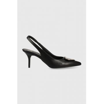 Love Moschino stilettos de piele culoarea negru, JA10197G0GIE0000