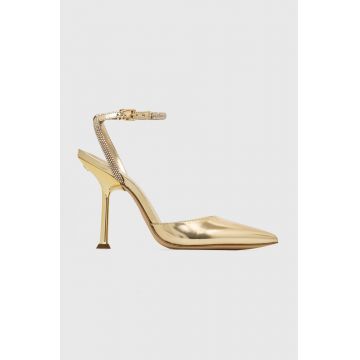 MICHAEL Michael Kors stilettos de piele Imani culoarea auriu, 40S3IMHP1L