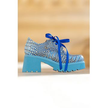 Pantofi casual de piele cu toc masiv Amani Pantofi casual de piele cu toc masiv Amani