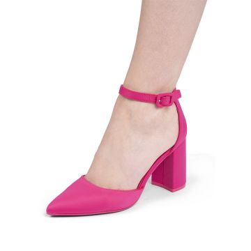 Pantofi dama din piele ecologica Fucsia Victoria Marimea 38