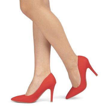 Pantofi dama din piele ecologica Rosii Willo Marimea 39