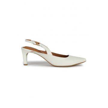 Pantofi slingback de piele cu varf ascutit Pantofi slingback de piele cu varf ascutit
