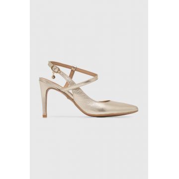 Wojas stilettos de piele culoarea auriu, 3511358 Wojas stilettos de piele culoarea auriu, 3511358