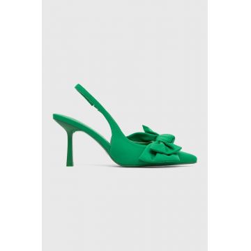 Answear Lab pantofi cu toc culoarea verde