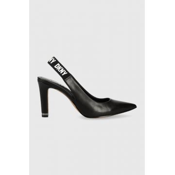 Dkny stilettos de piele K2370497 culoarea negru, Cian