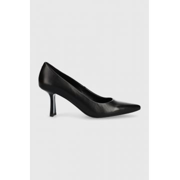 HUGO stilettos de piele Alexis Pump 70-N_N culoarea negru, 50499283