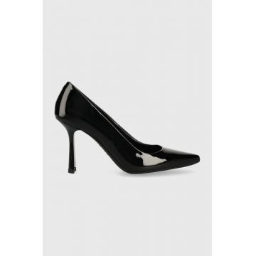 HUGO stilettos de piele Alexis Pump 90-PT culoarea negru, 50494664