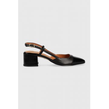 Jonak pantofi de piele DHAPOPY culoarea negru, cu toc drept, 3400196