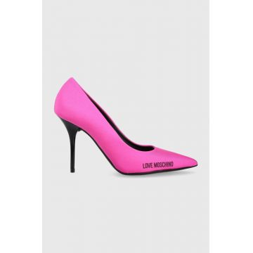 Love Moschino pantofi cu toc culoarea roz, JA10089G1HIM0604