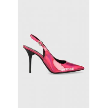 Love Moschino pantofi cu toc culoarea roz, JA10149G1HJR0604