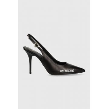 Love Moschino stilettos de piele culoarea negru, JA10149G1HIE0000