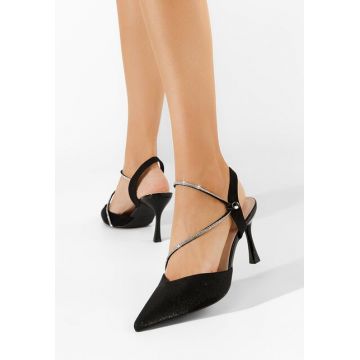 Pantofi cu toc stiletto negri Naomie