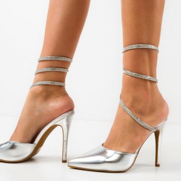Pantofi dama Folami Argintii