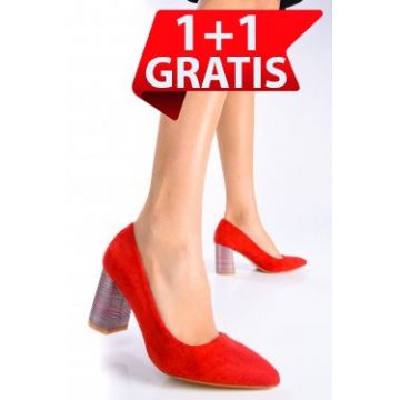 PANTOFI RED SUEDE OSPD0204 PANTOFI RED SUEDE OSPD0204