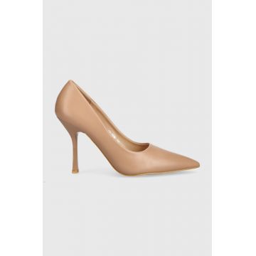 Answear Lab pantofi cu toc culoarea bej
