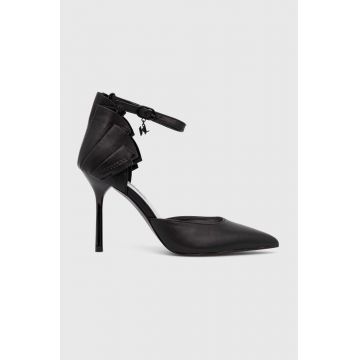 Karl Lagerfeld stilettos de piele SARABANDE culoarea negru, KL30923