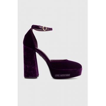 Love Moschino pumps culoarea violet, cu toc drept, JA1028CG1HJP0650