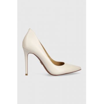 MICHAEL Michael Kors stilettos de piele Keke culoarea bej, 40F9KEHP1L
