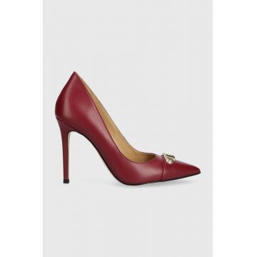 MICHAEL Michael Kors stilettos de piele Parker culoarea bordo, 40F3PKHP1L