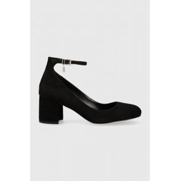 MICHAEL Michael Kors tocuri din piele intoarsa Perla culoarea negru, cu toc drept, 40F3PLMP1S