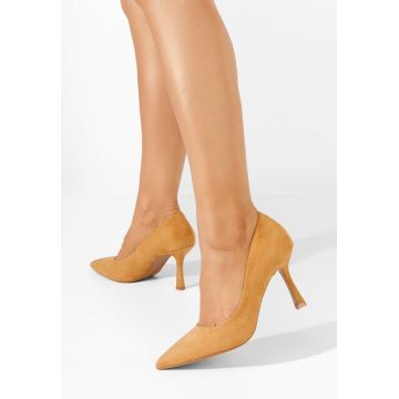 Pantofi cu toc stiletto Asterisa camel