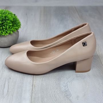 Pantofi Damă Crem Cu Toc Ermina