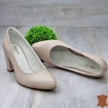 Pantofi Dama Crem Piele Naturala Vrim