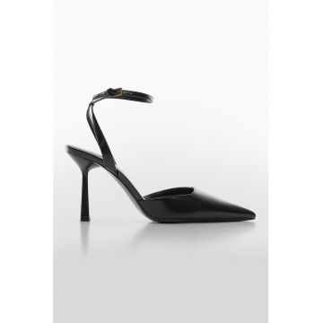Pantofi de piele ecologica cu toc inalt Cromo