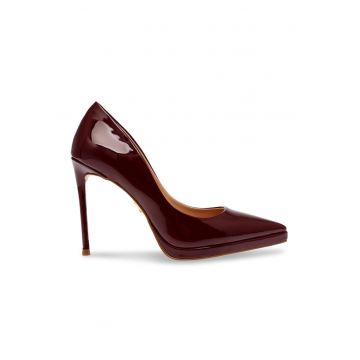 Pantofi de piele ecologica cu toc inalt