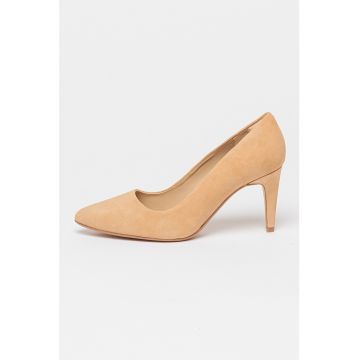 Pantofi de piele intoarsa cu toc inalt Laina Rae