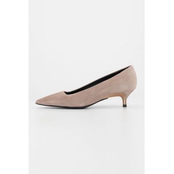 Pantofi de piele intoarsa cu toc kitten Code
