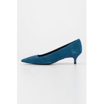 Pantofi de piele intoarsa cu toc kitten Code
