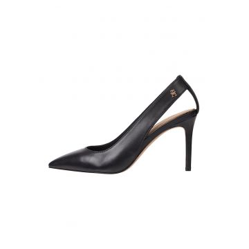 Pantofi din piele cu toc stiletto si decupaje