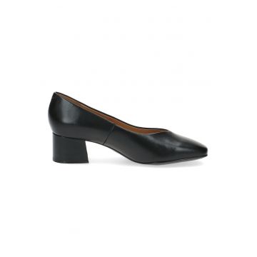 Pantofi din piele cu varf patrat