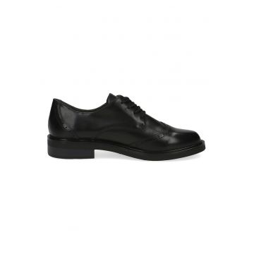 Pantofi din piele cu varf rotund