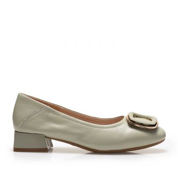 Pantofi eleganți damă din piele naturală - 6111 Olive Box