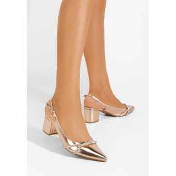 Pantofi slingback Saradena champagne