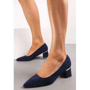 Pantofi cu toc Bleumarin