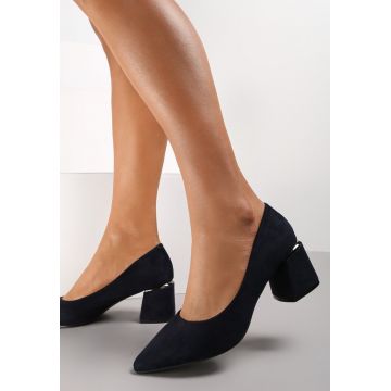 Pantofi cu toc Bleumarin