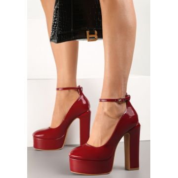 Pantofi cu toc Bordo